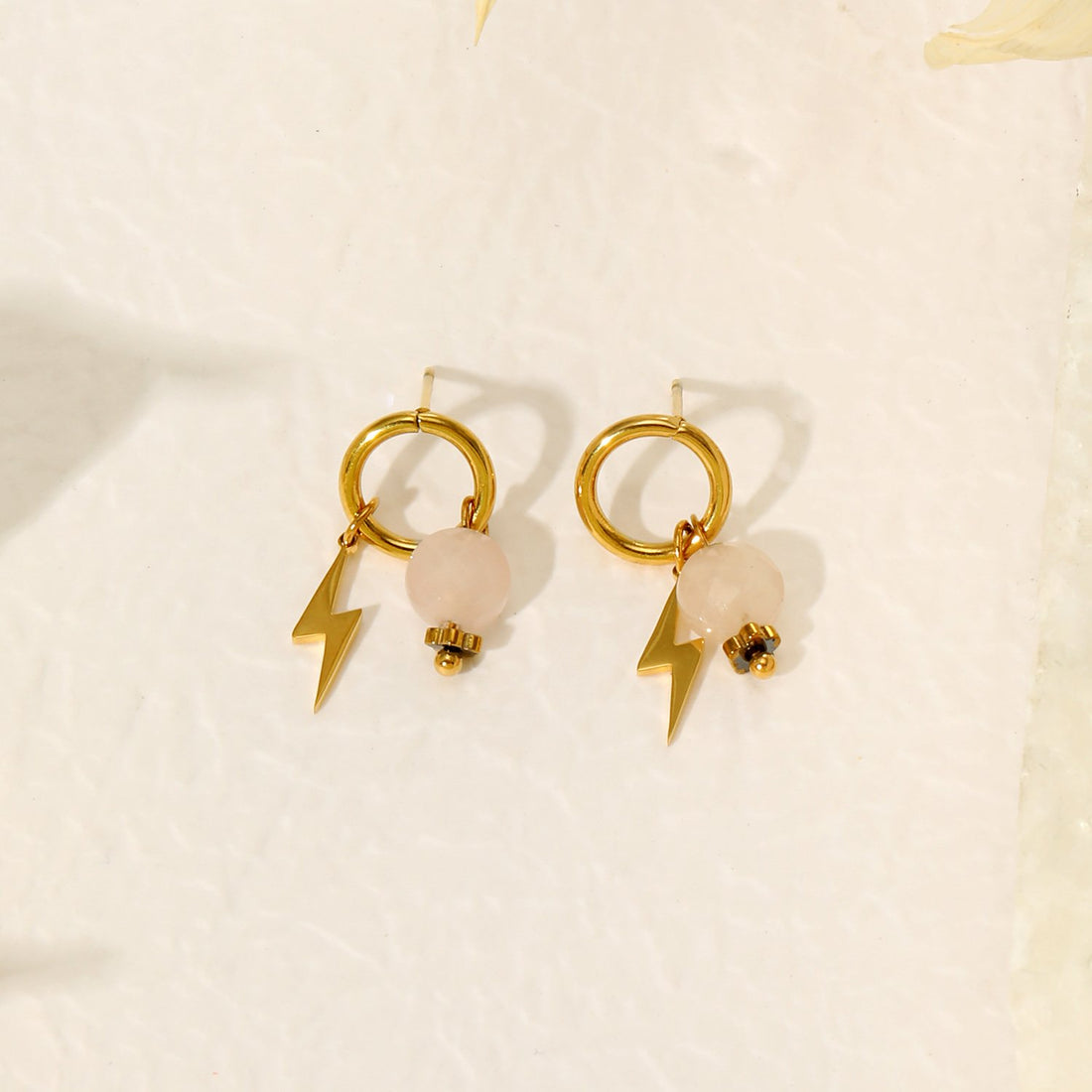 Earrings with Lightning & Hanging Stone – Cool & Stylish | Twinolo