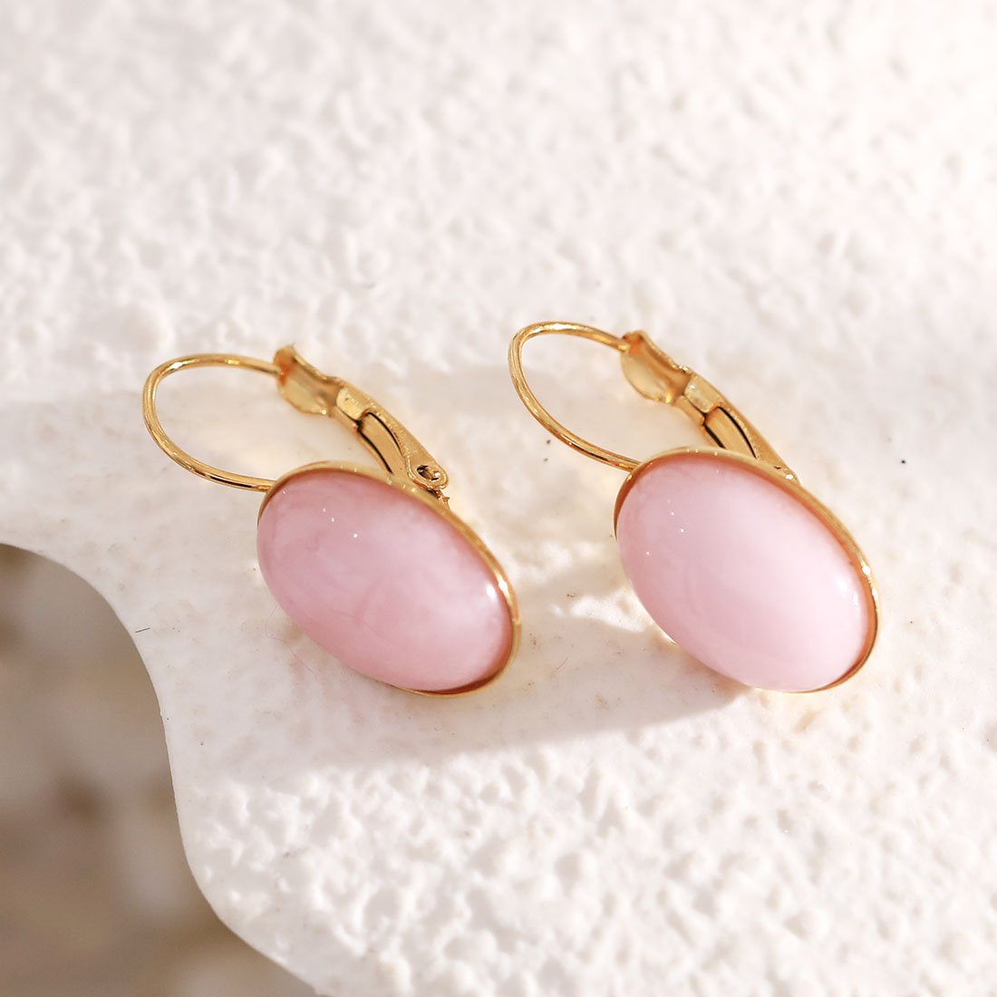 Earrings with Oval Opal Stone – Timeless Shine | Twinolo