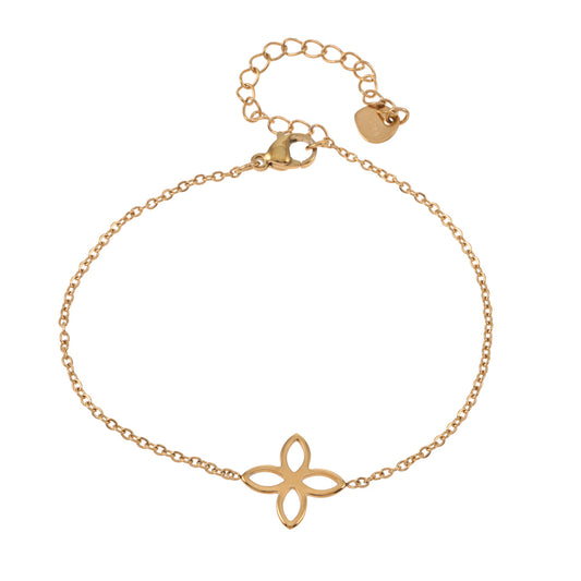 Gold-Colored Clover Link Bracelet – Charming & Elegant | Twinolo