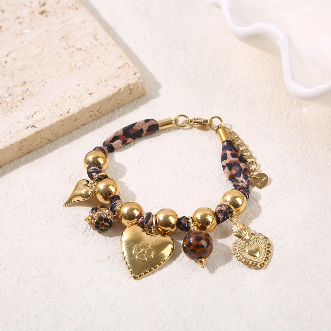 Women's Charm Bracelet – Leopard Cord | Twinolo