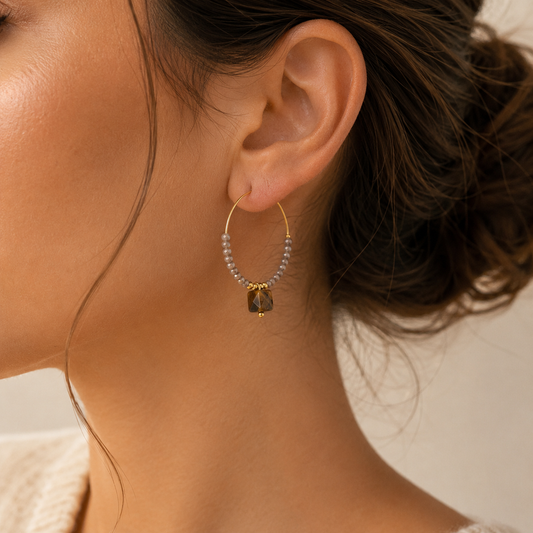 Hoop Earrings with Beads – Boho Chic | Twinolo