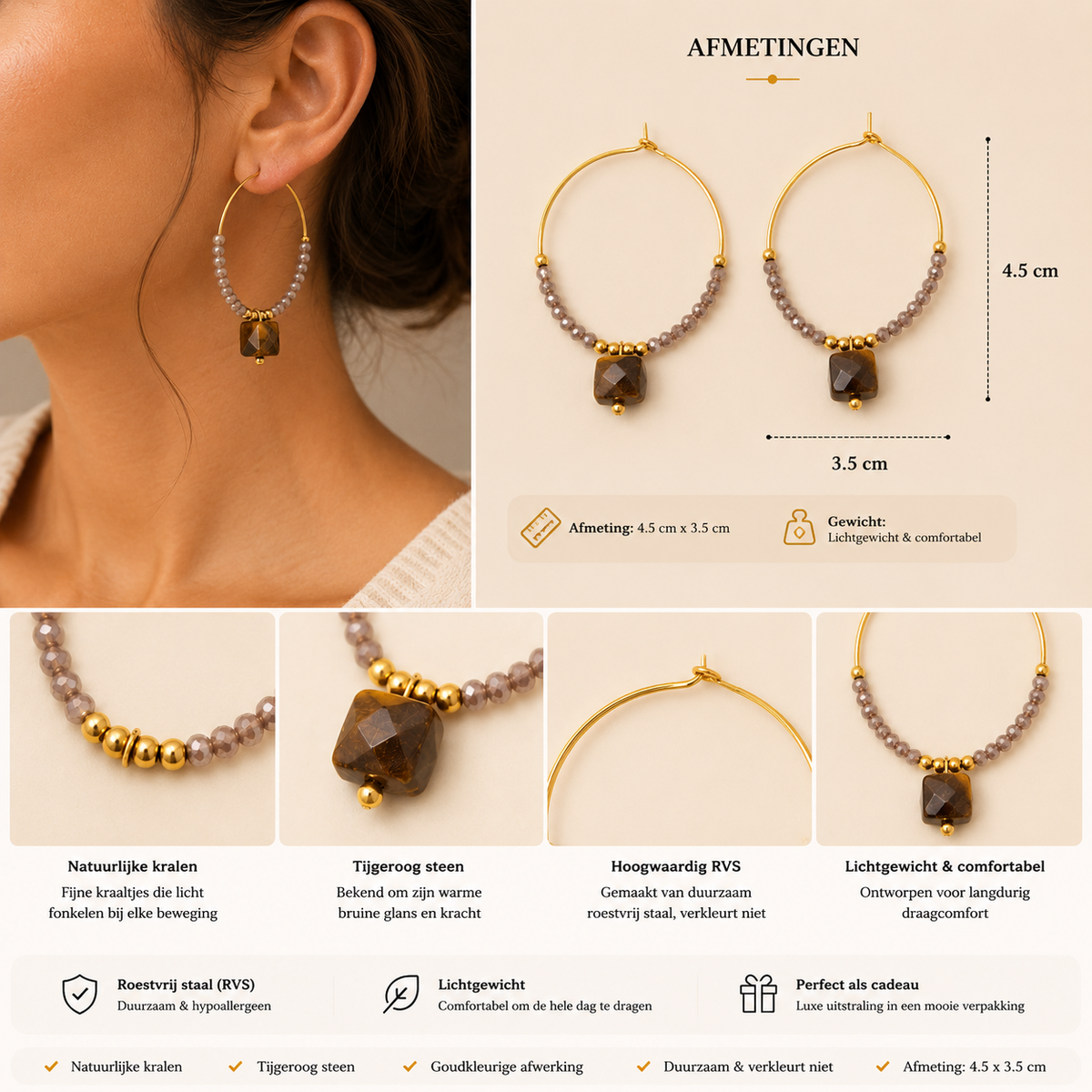 Hoop Earrings with Beads – Boho Chic | Twinolo