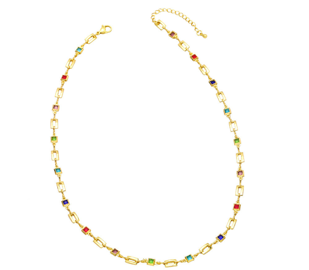 Necklace with Colorful Zirconias – Playful & Sparkling | Twinolo