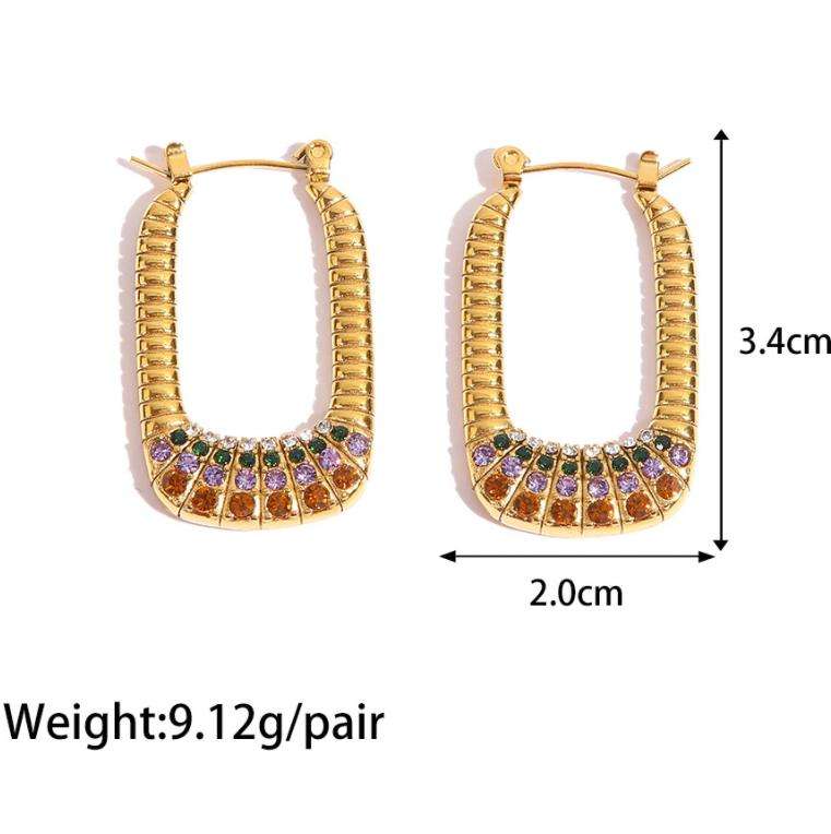 Hoop Earrings with Pearls and Colorful Stones – Unique Design | Twinolo
