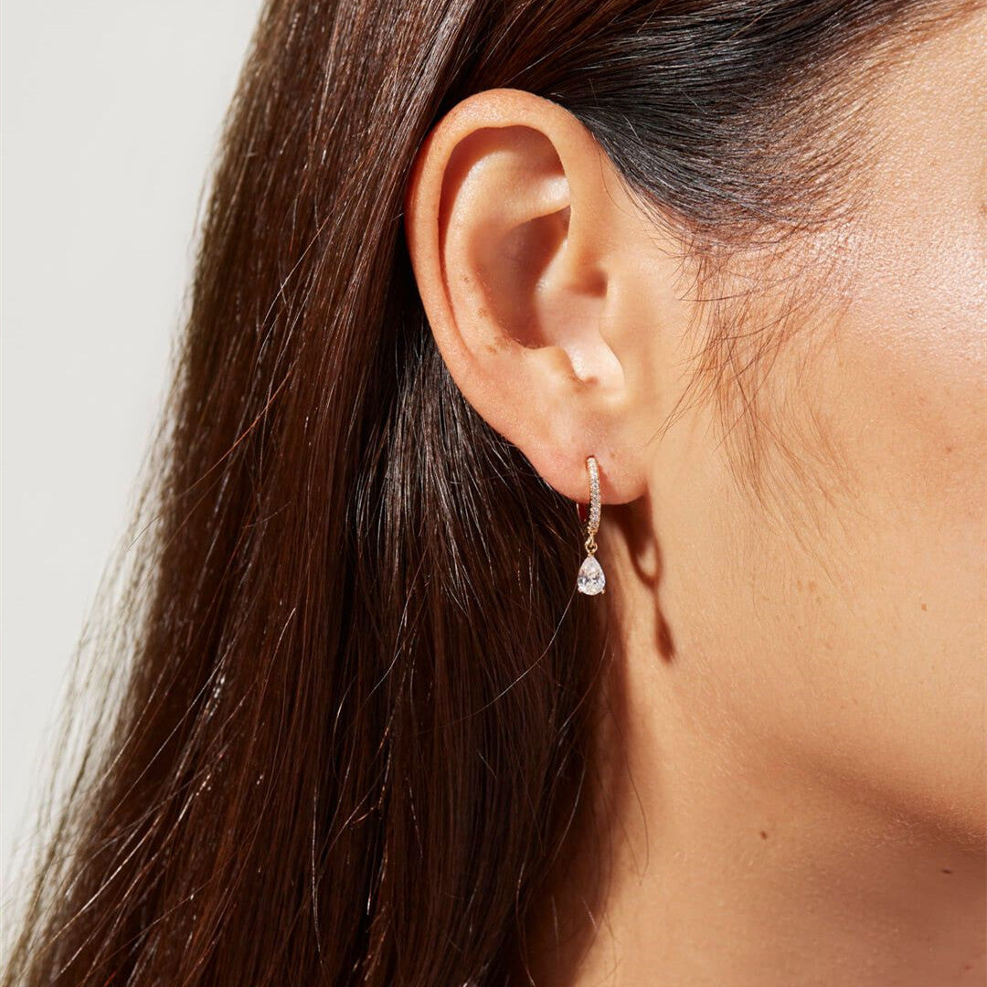 Elegant Teardrop Earrings with Zirconia – Radiant Accents | Twinolo