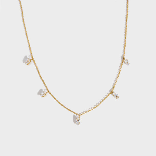 Gold Plated Necklace with Zirconia - Luxurious Sparkle | Twinolo