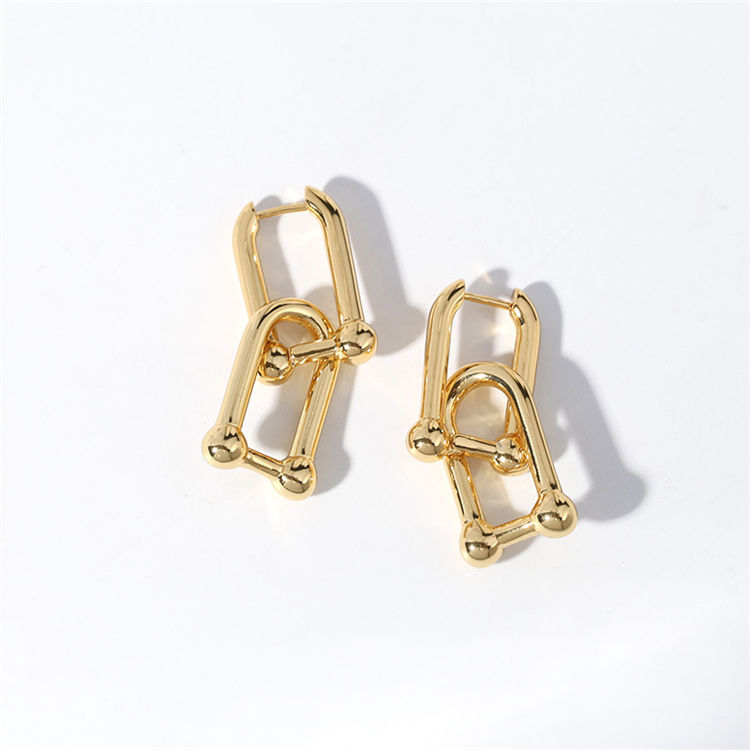 Gold Earrings with Link Chain – Cool & Stylish | Twinolo