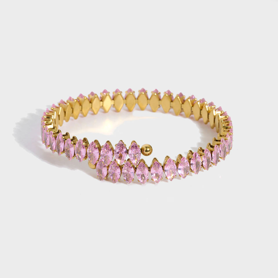 Flexible Bangle with Zirconia – Elegant & Comfortable | Twinolo