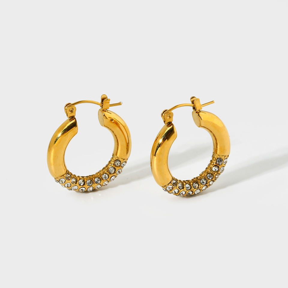 Hoop Earrings with Zirconia – Timeless Shine | Twinolo