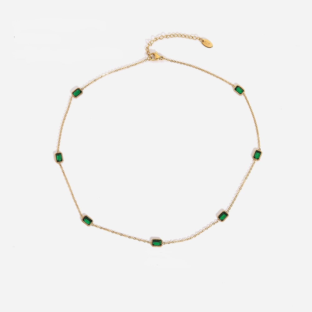 Green Zirconia Necklace – Elegant & Stylish | Twinolo