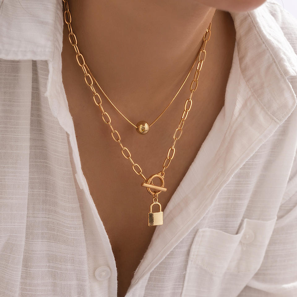 Double Chain with Lock – Trendy & Layered Design | Twinolo