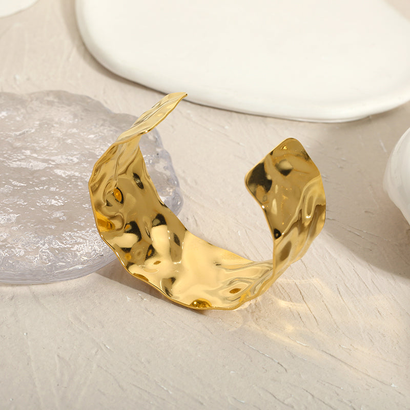 Cuff Bracelet with Hammer Texture – Artistic Touch | Twinolo