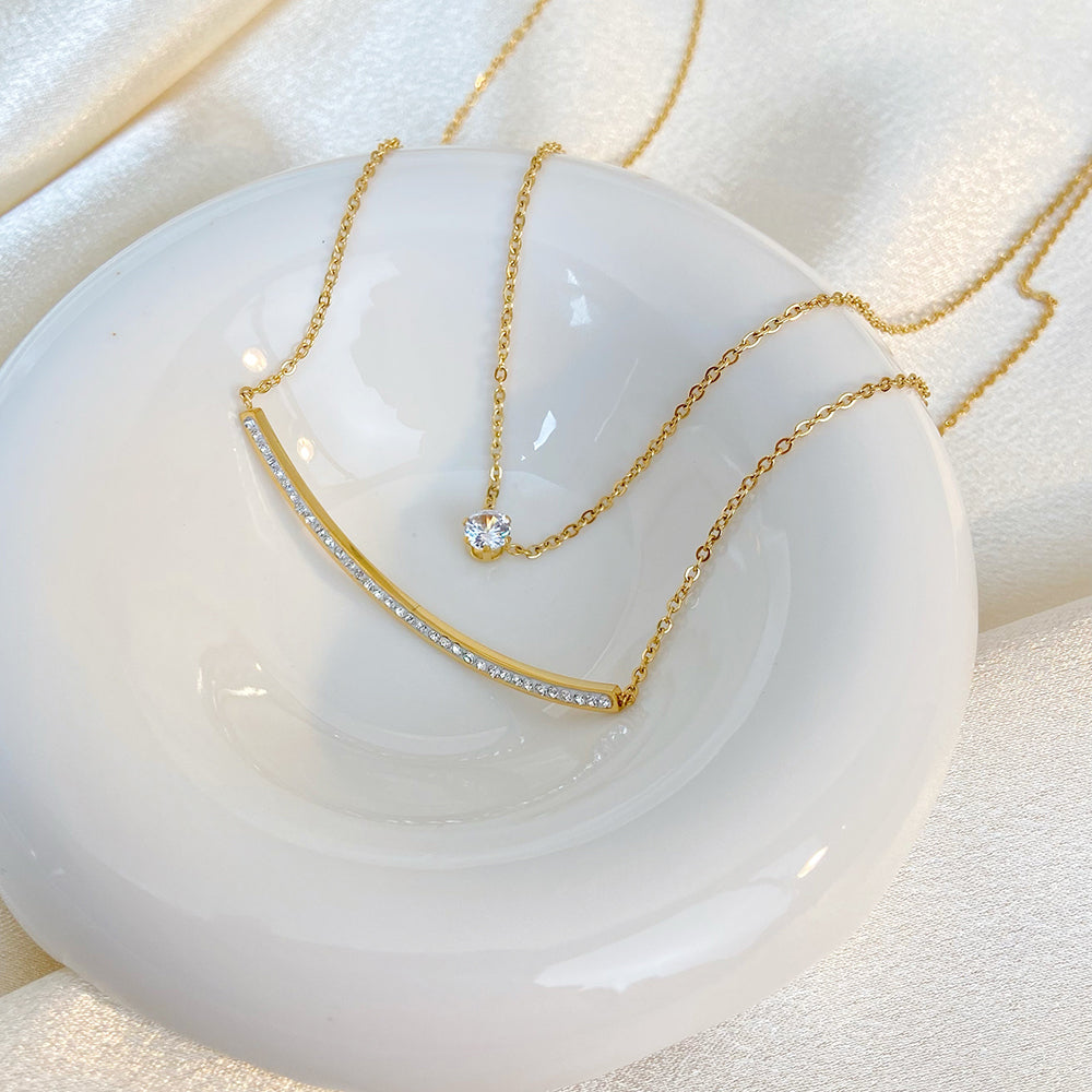 Double Chain – Two Layers in Gold Plated Stainless Steel | Twinolo