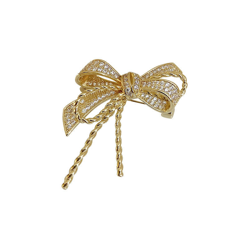 π Bow Brooch - Elegant Brooch with Crystals | Twinolo