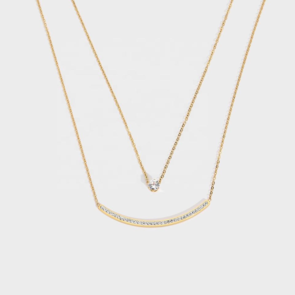 Double Chain – Two Layers in Gold Plated Stainless Steel | Twinolo