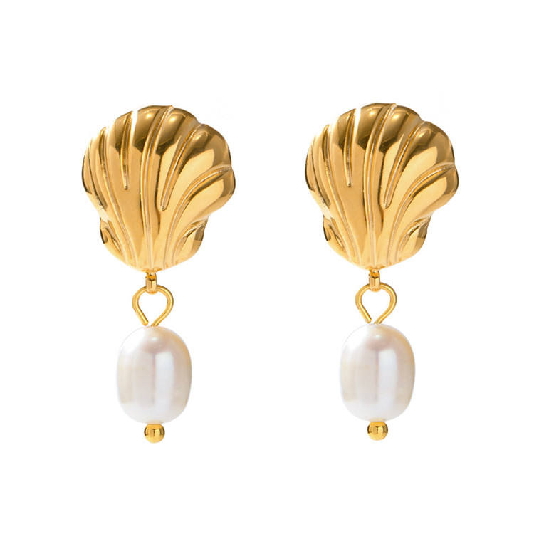 Shell Earrings with Pearl – Natural Elegance | Twinolo