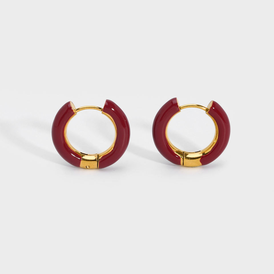 Hoop Earrings with Color Accents – Playful & Trendy | Twinolo