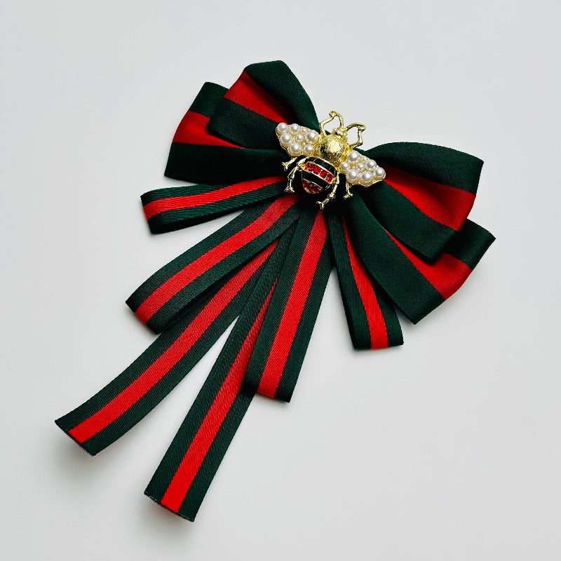 π Bow Brooch - Elegant Brooch with Bee Design | Twinolo