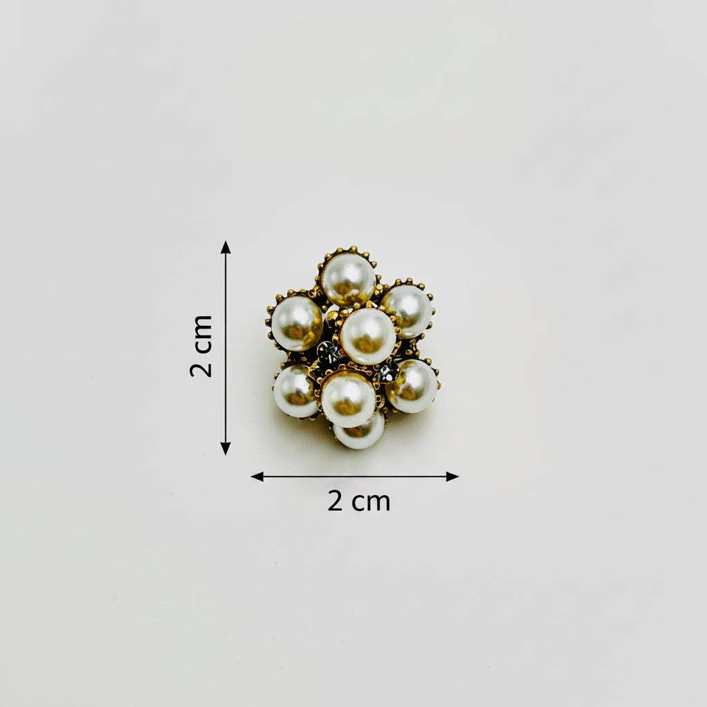 Brooch - Elegant Brooch with Crystals and Pearl