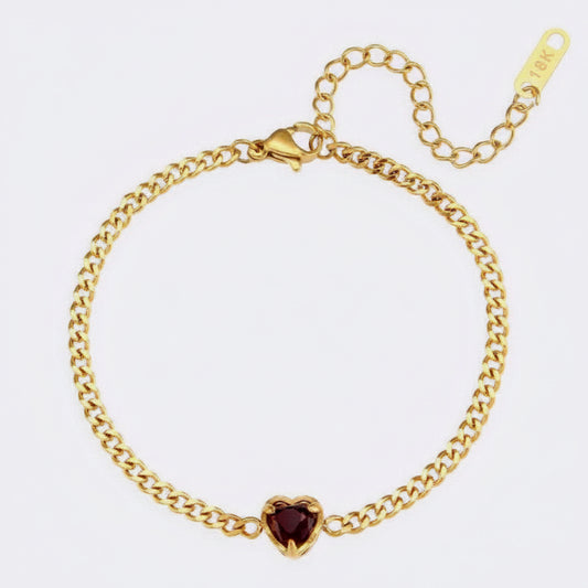 Fine Link Bracelet with Sparkling Zirconia | Twinolo