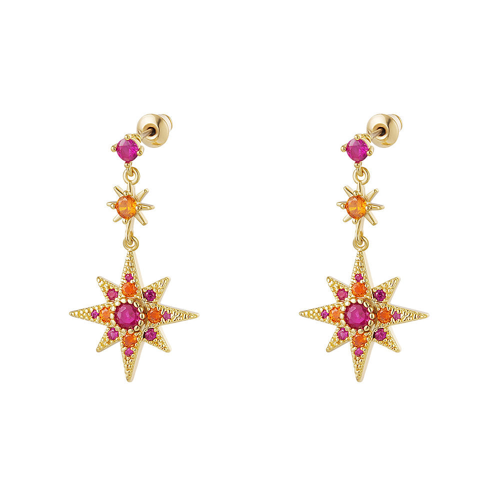Earrings with Zirconia Star – Classic & Elegant | Twinolo