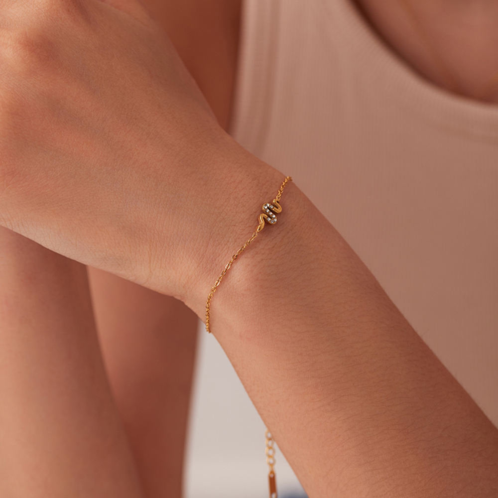 Fine Bracelet with Snake Charm – Mysterious & Trendy | Twinolo