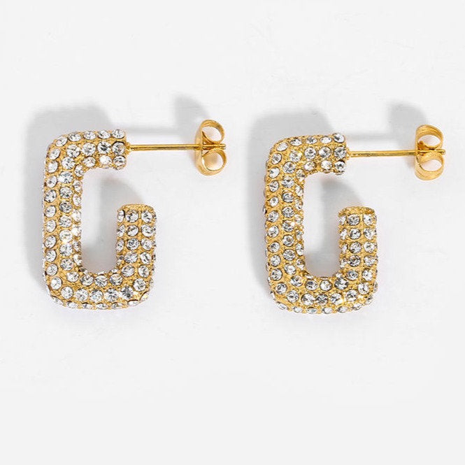 Mini Hoop Earrings with Zirconia Stones – Timeless Shine | Twinolo