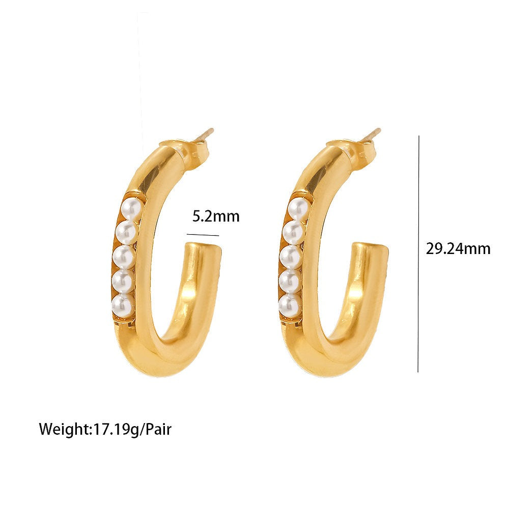 Hoop Earrings with Small Pearl – Subtle Design | Twinolo