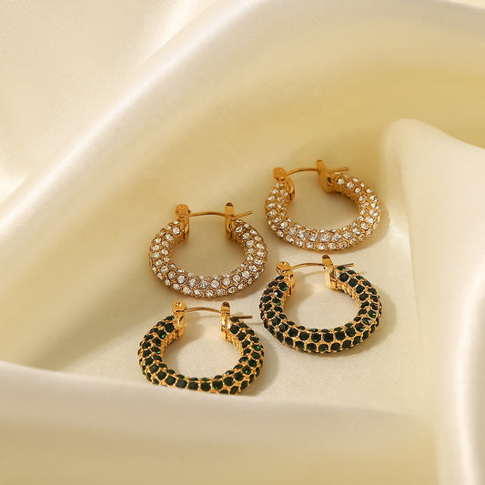 Minimalist Zirconia Hoops – Subtle Shine | Twinolo