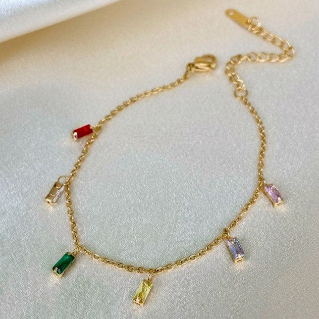 Fine Bracelet with Multicolor Drop Zirconias – Playful & Sparkling | Twinolo