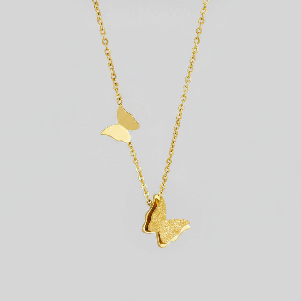 Gold Plated Necklace with Butterfly Pendant – Natural Charm | Twinolo