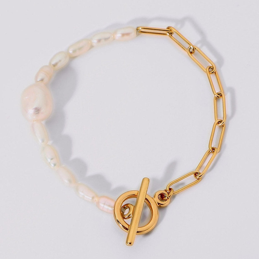Freshwater Pearl Link Bracelet – Timeless & Elegant | Twinolo