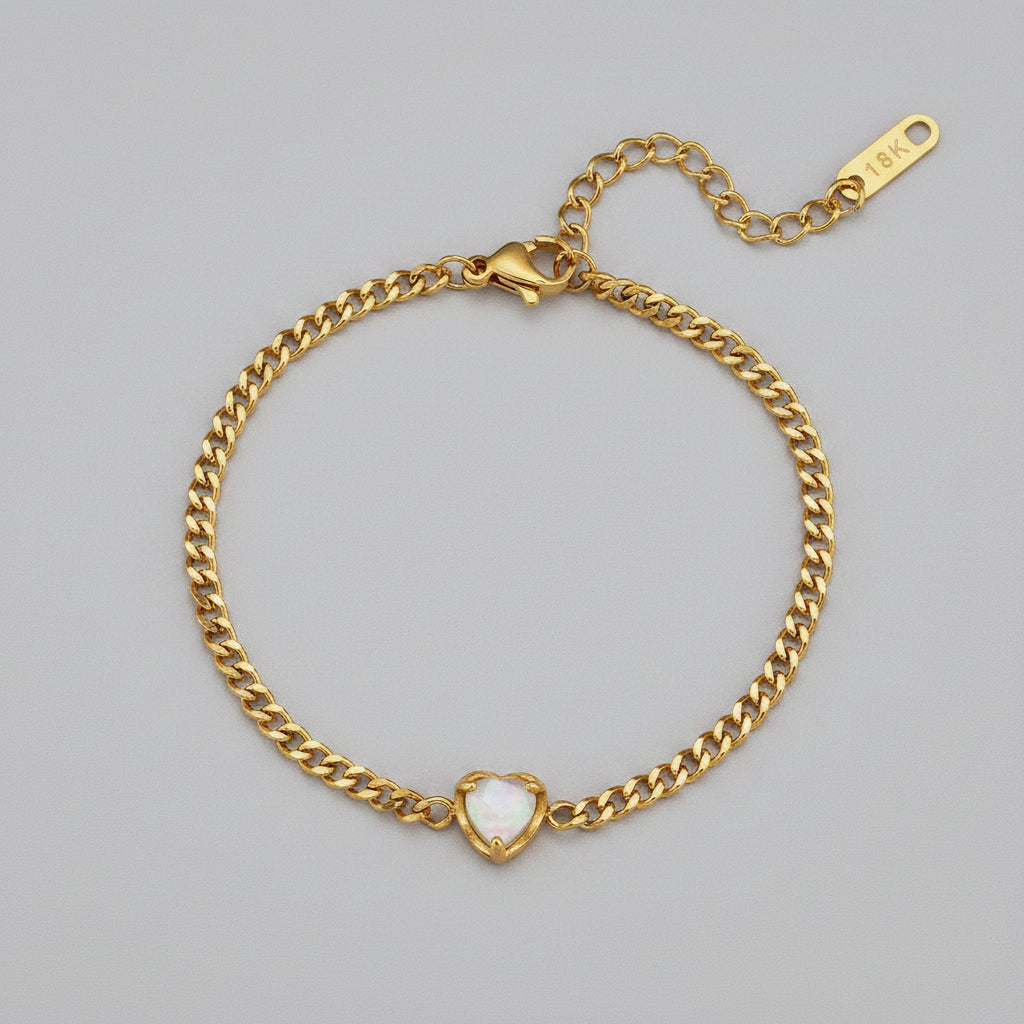 Fine Link Bracelet with Sparkling Zirconia | Twinolo