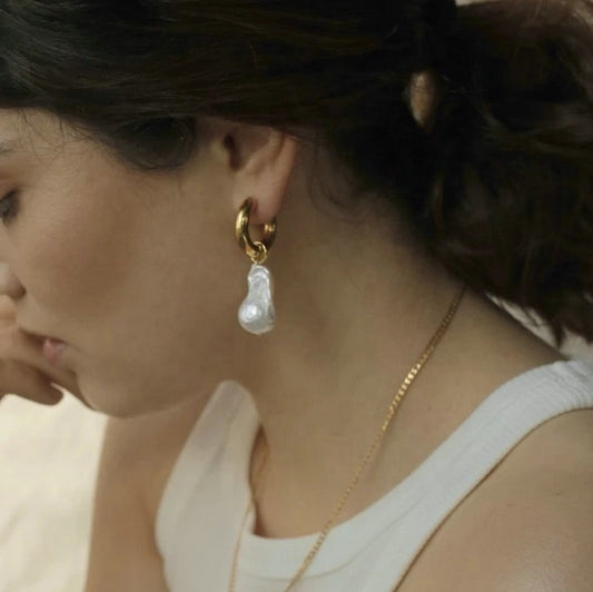 Freshwater Pearl Hoop Earrings – Romantic Look | Twinolo