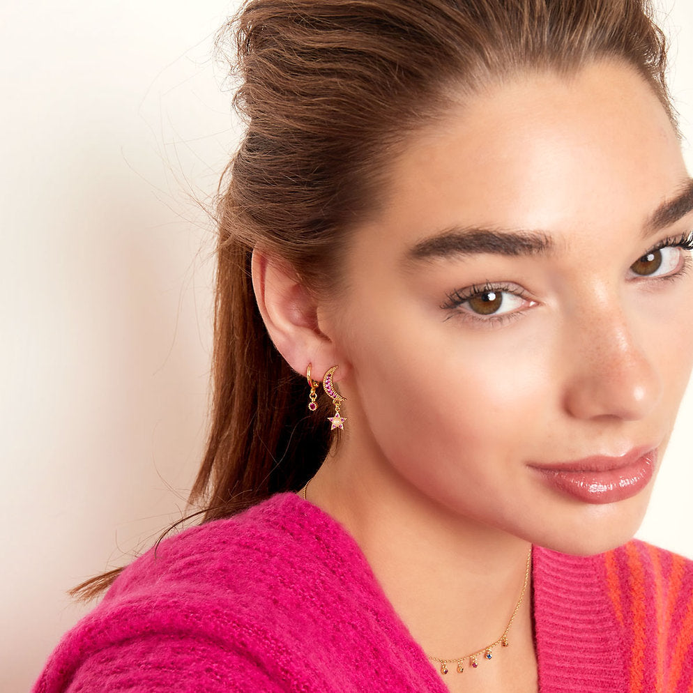 Zirconia Moon & Star Earrings – Subtle & Timeless | Twinolo