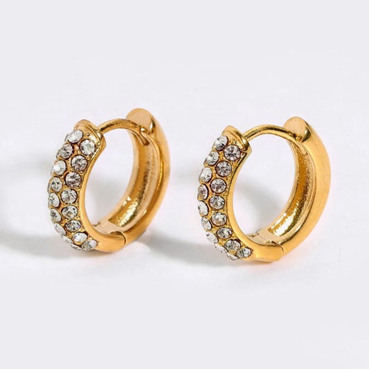 Minimalist Zirconia Hoops – Subtle Shine | Twinolo