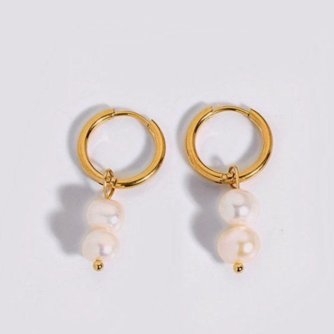 Freshwater Pearl Hoop Earrings – Timeless & Elegant | Twinolo
