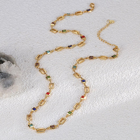 Necklace with Colorful Zirconias – Playful & Sparkling | Twinolo