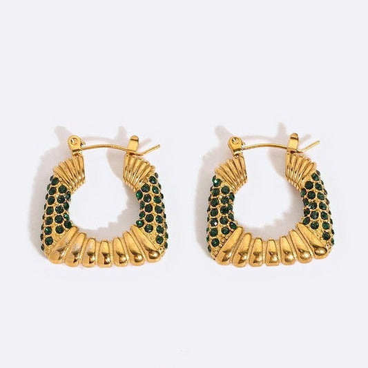 Fine Hoop Earrings with Zirconia Accents | Twinolo
