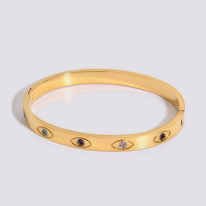 Eye Motif Bangle – Protective & Stylish | Twinolo