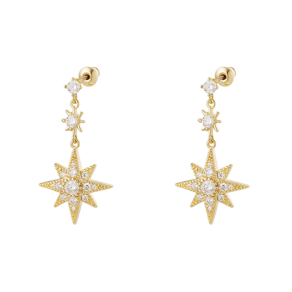 Earrings with Zirconia Star – Classic & Elegant | Twinolo