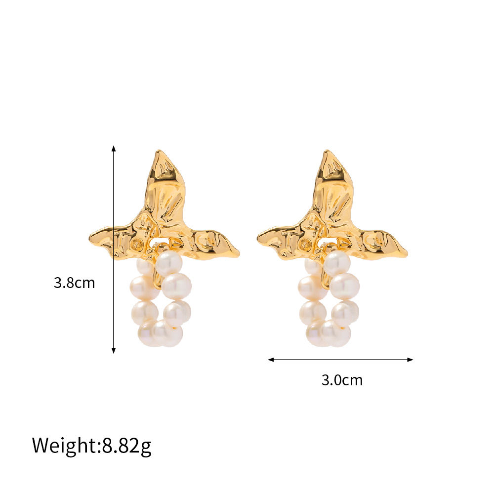 Earrings with Dangling Pearl & Embellishment – Sophisticated Design | Twinolo