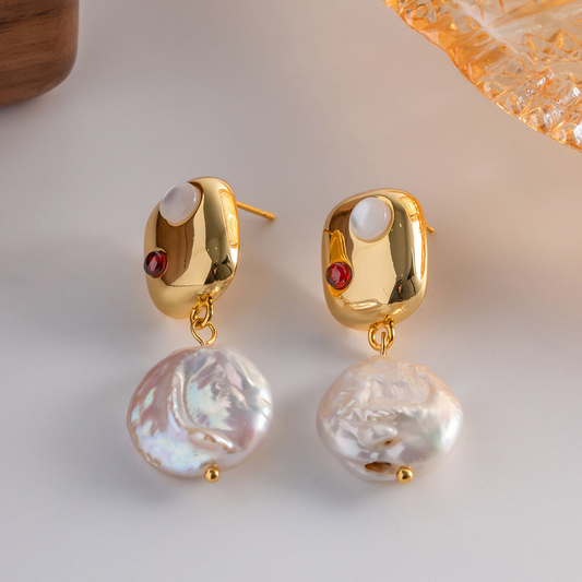 Earrings with White Freshwater Pearl – Pure Elegance | Twinolo