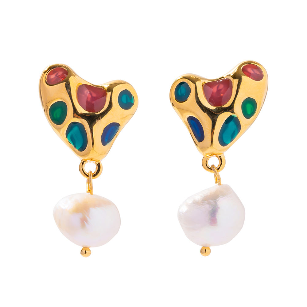 Earrings with Heart & Pearl – Romantic & Elegant | Twinolo