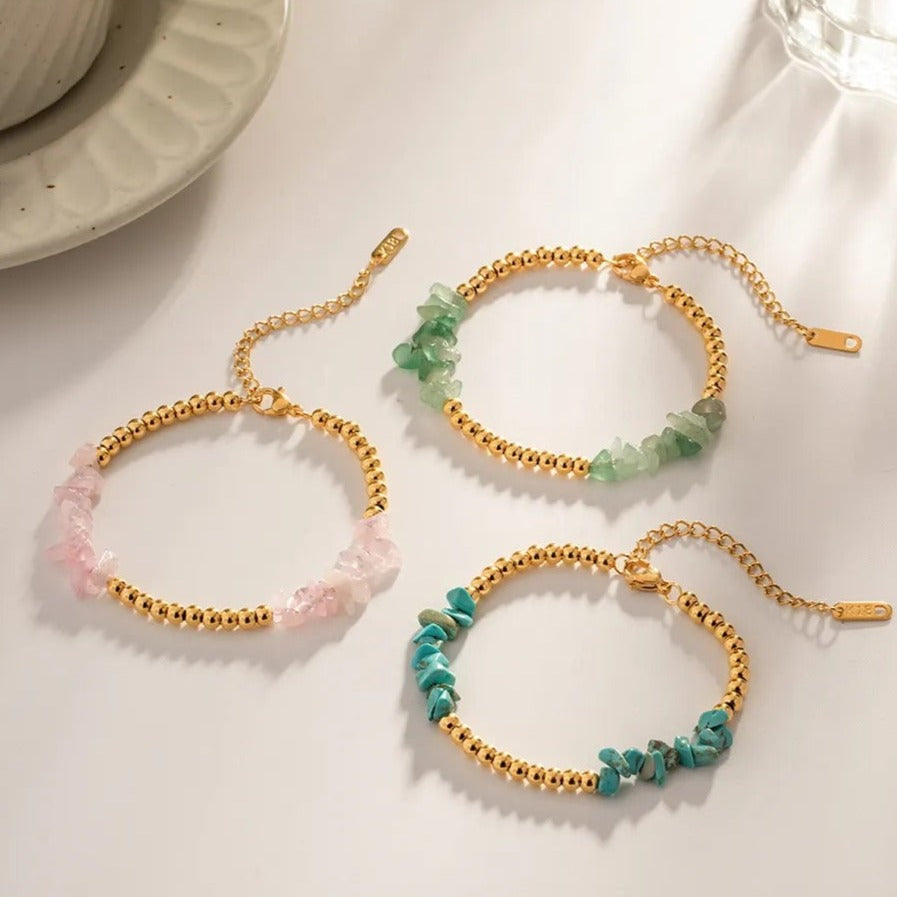 Bracelet with Green Stones – Natural & Stylish | Twinolo