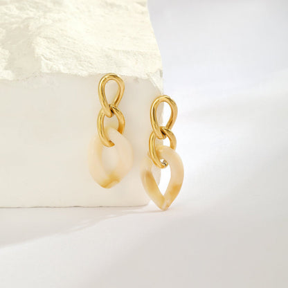 Link Earrings with Resin – Trendy & Lightweight | Twinolo