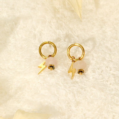 Earrings with Lightning &amp; Hanging Stone – Cool & Stylish | Twinolo