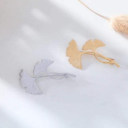 Golden Ginkgo Leaf Brooch – Minimalist & Timeless Design | Twinolo