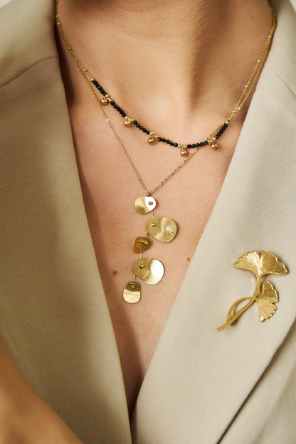 Golden Ginkgo Leaf Brooch – Minimalist & Timeless Design | Twinolo