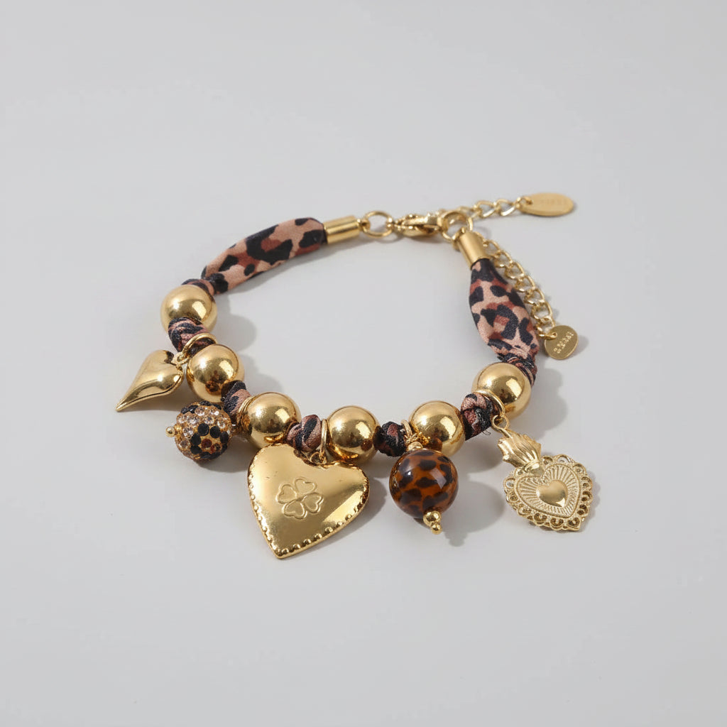 Women's Charm Bracelet – Leopard Cord | Twinolo
